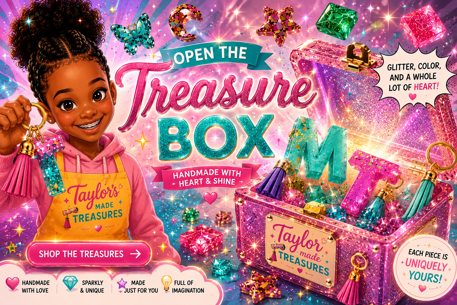 Open the Treasure Box — Taylor Made Treasures, handmade with heart and shine